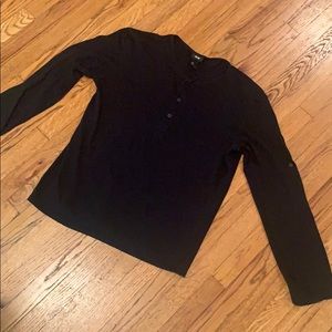 BLACK LONG SLEEVE HENLEY LONG SLEEVE SHIRT